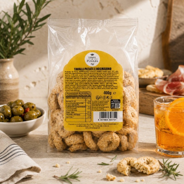 Potato & Rosemary Taralli 400g - Terre di Puglia
