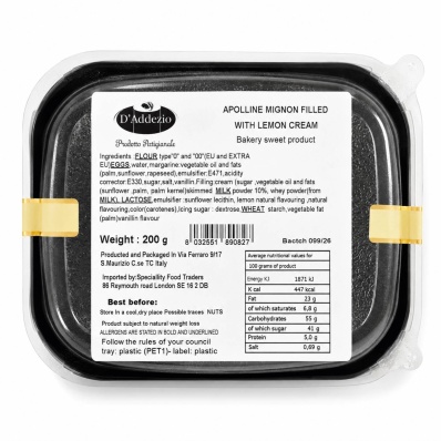 Aragostine - Apolline Lemon Cream 200g - Crispy Pastry Treat