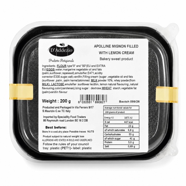 Aragostine - Apolline Lemon Cream 200g - Crispy Pastry Treat