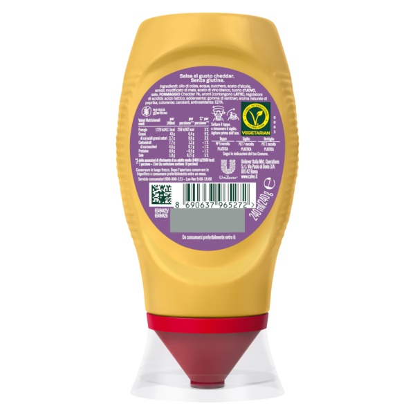 Calvé Salsa Cheddar Top Down 240ml