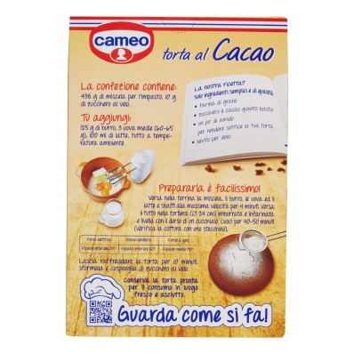Cameo Prepared for Cocoa Cake – Torta al Cacao Mix 448g