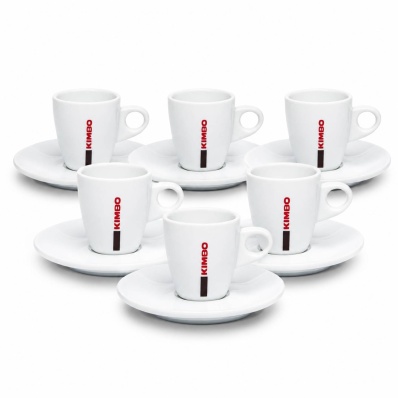 Kimbo Ceramic Espresso Cups & Saucers Set of 6