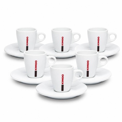 Kimbo Ceramic Espresso Cups & Saucers Set of 6