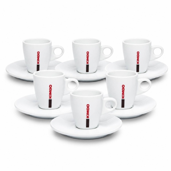 Kimbo Ceramic Espresso Cups & Saucers Set of 6