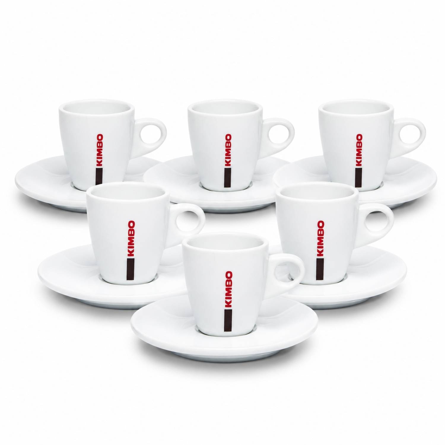 Kimbo Ceramic Espresso Cups & Saucers Set of 6