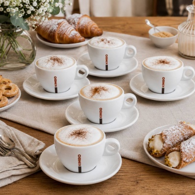 Kimbo Cappuccino Cups & Saucers 166ml Set of 6