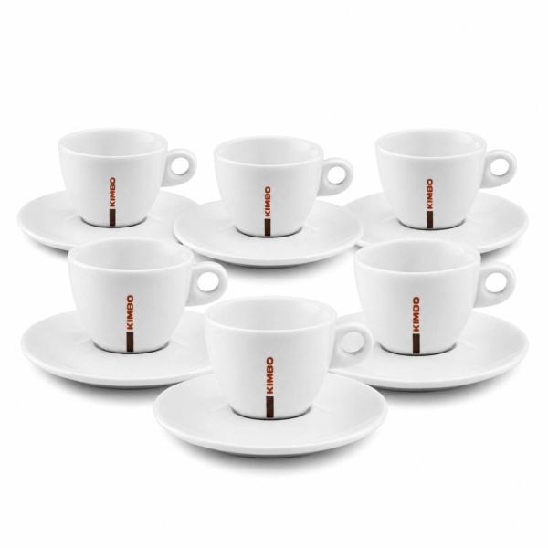 Kimbo Cappuccino Cups & Saucers 166ml Set of 6