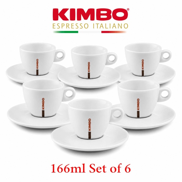 Kimbo Cappuccino Cups & Saucers 166ml Set of 6