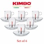 Kimbo Glass Espresso Cups & Saucers Set of 6