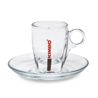 Kimbo Glass Espresso Cups & Saucers Set of 6