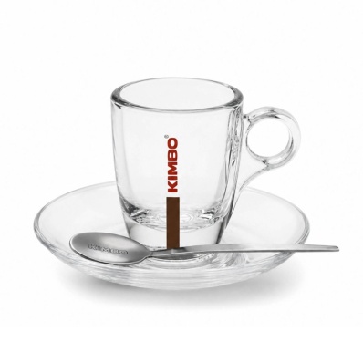 Kimbo Glass Espresso Cups & Saucers Set of 6