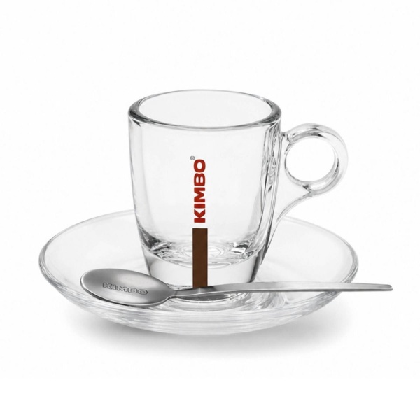 Kimbo Glass Espresso Cups & Saucers Set of 6