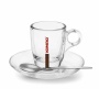 Kimbo Glass Espresso Cups & Saucers Set of 6