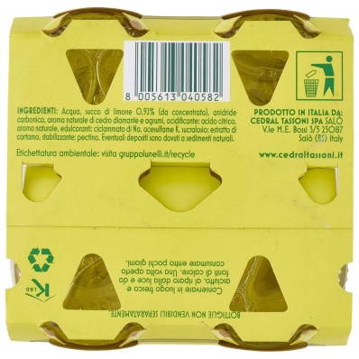 Tassoni Cedrata Zero 4x180ml – Iconic Italian Citron Soda