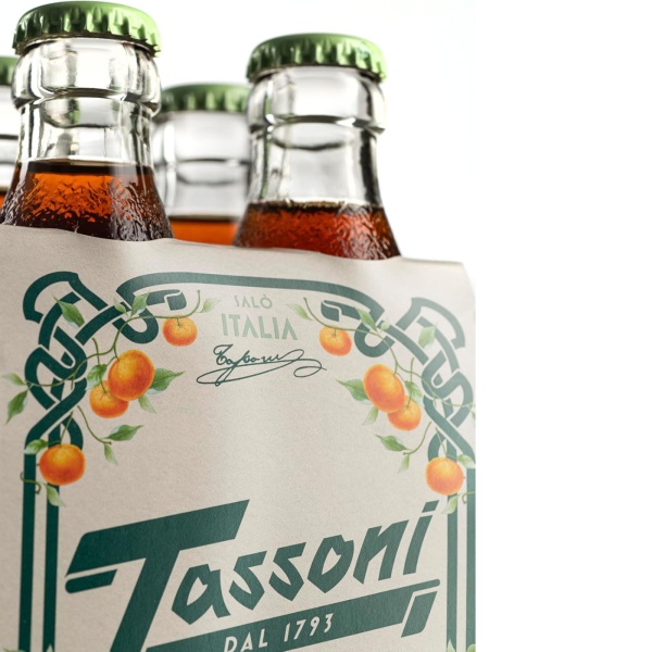 Tassoni Organic Chinotto Italian Sparkling Soft Drink, 4 x 180ml