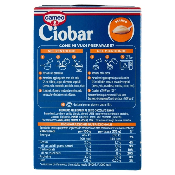 Cameo Ciobar White Hot Chocolate 105g – 5 Sachets