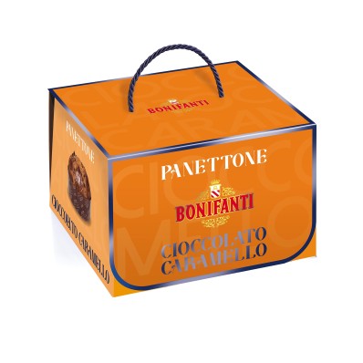 Panettone Chocolate and Caramel 750g – Cioccolato Caramello Italian Bonifanti