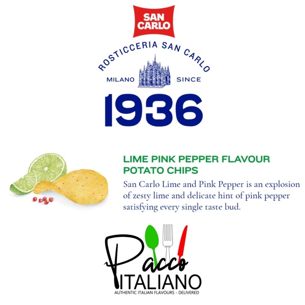 San Carlo Lime & Pink Pepper Crisps 50g