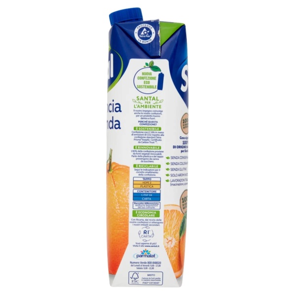 Santal Arancia (Orange) Juice 1lt - 100% Natural