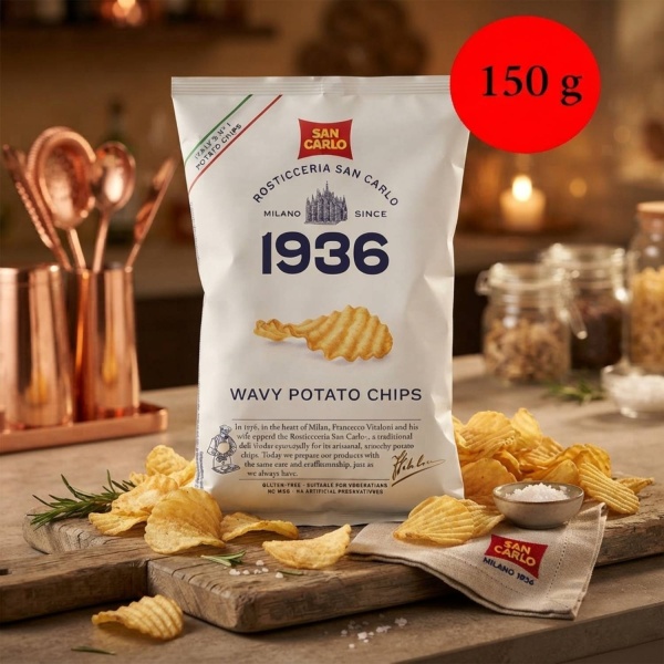 San Carlo Rustica Wavy Crisps 180g Italian Chips
