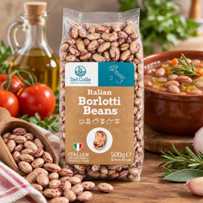 Borlotti Beans 500g – Italian – Del Colle