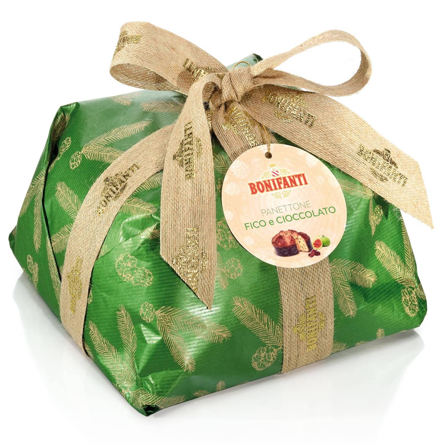 Fig & Dark Chocolate Panettone 750g - Kraft Retro Wrapping - Bonifanti
