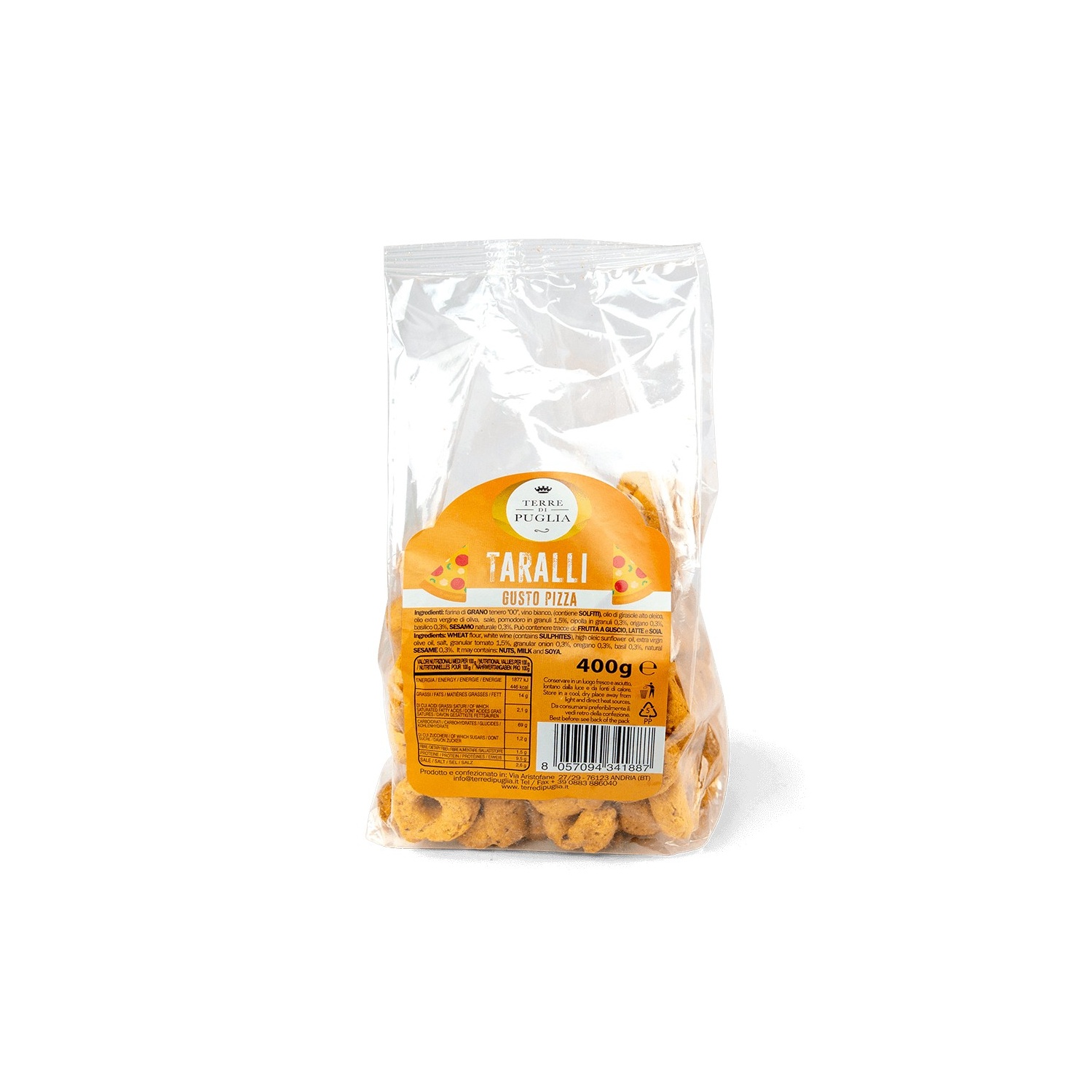 Taralli Gusto Pizza Savory Italian Snack by Terre di Puglia