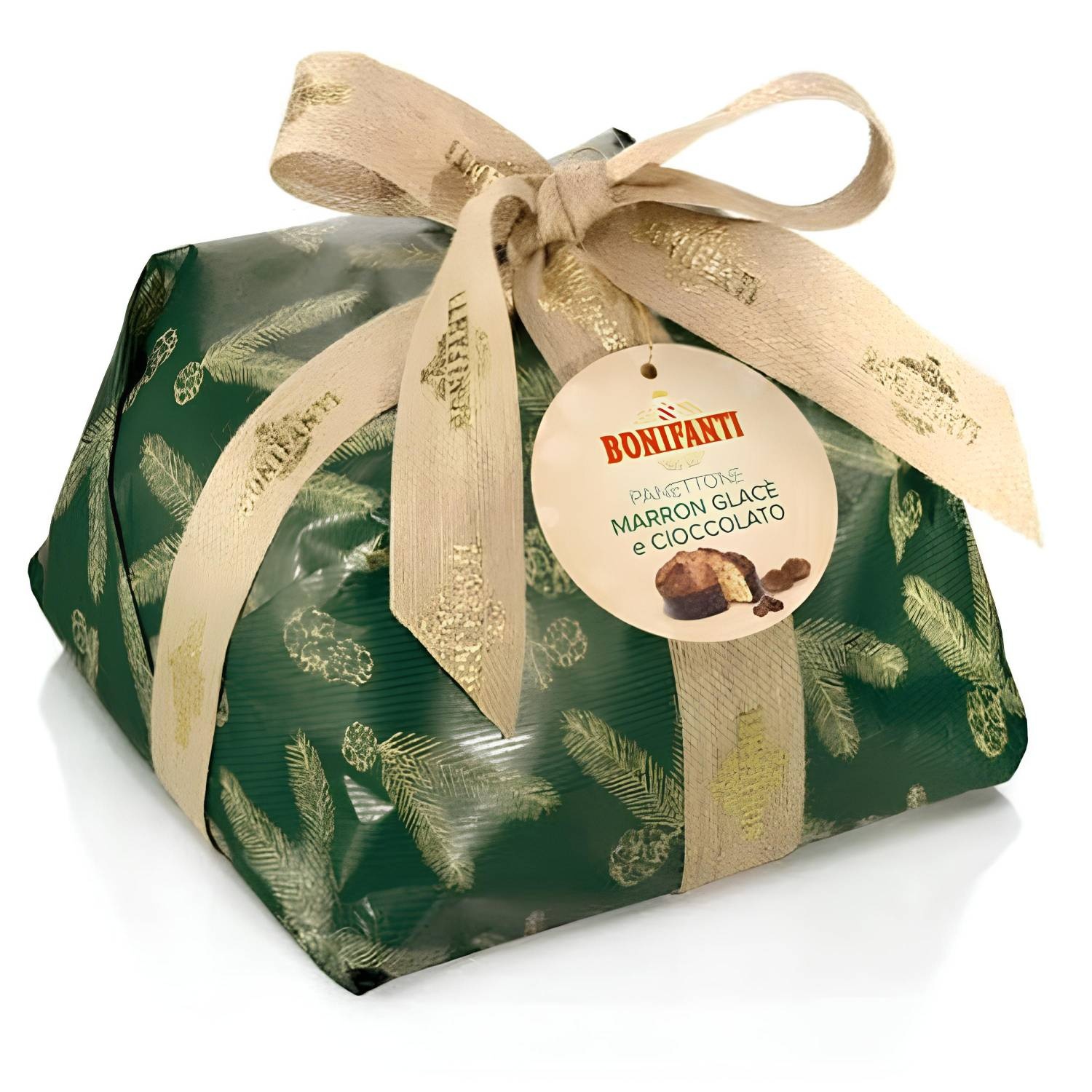 Marron Glac&eacute; & Chocolate Panettone 750g - Kraft Retro Wrapping - Bonifanti