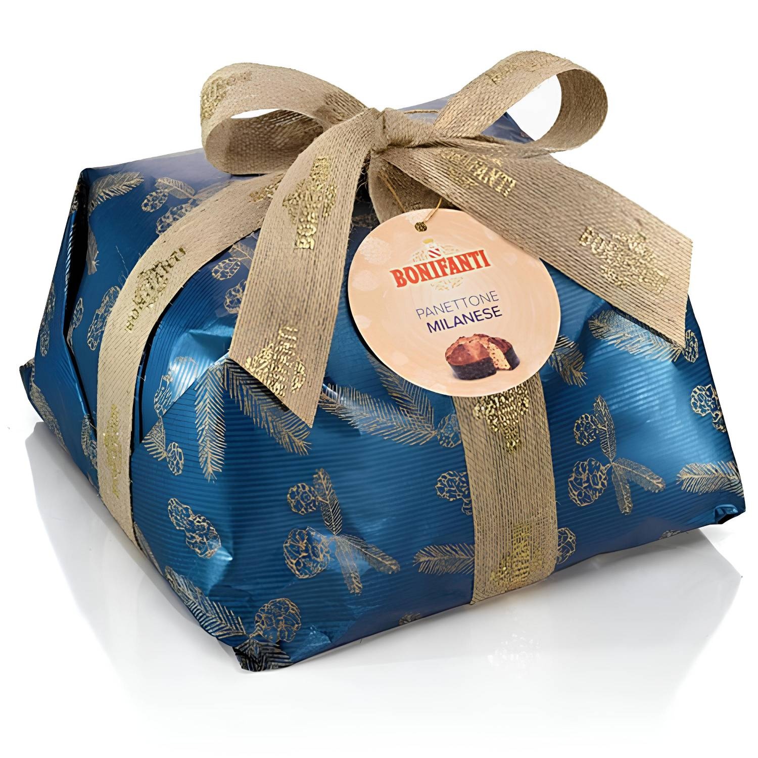 Traditional Milanese Panettone 1kg - Kraft Retro Wrapping - Bonifanti