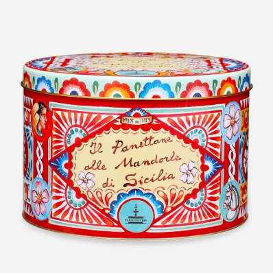 Panettone with Sicilian Almonds – Dolce and Gabbana x Fiasconaro – 1Kg Red